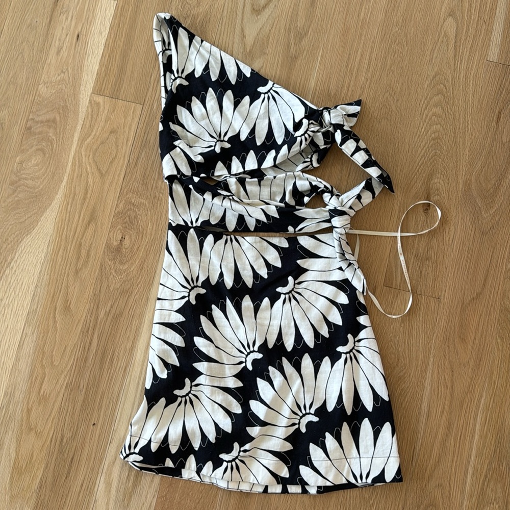 Farm Rio Black Copacabana Cut Out Mini Dress